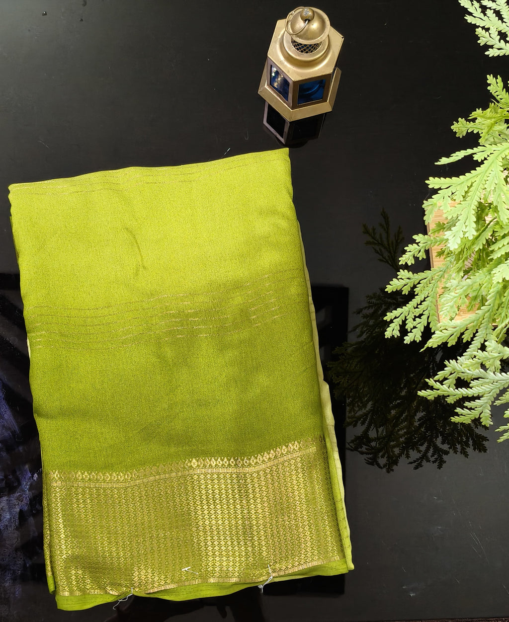 Lime Green Mysore silk