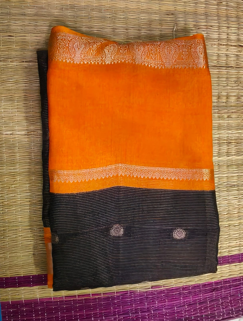 Black and Orange Paper Silk