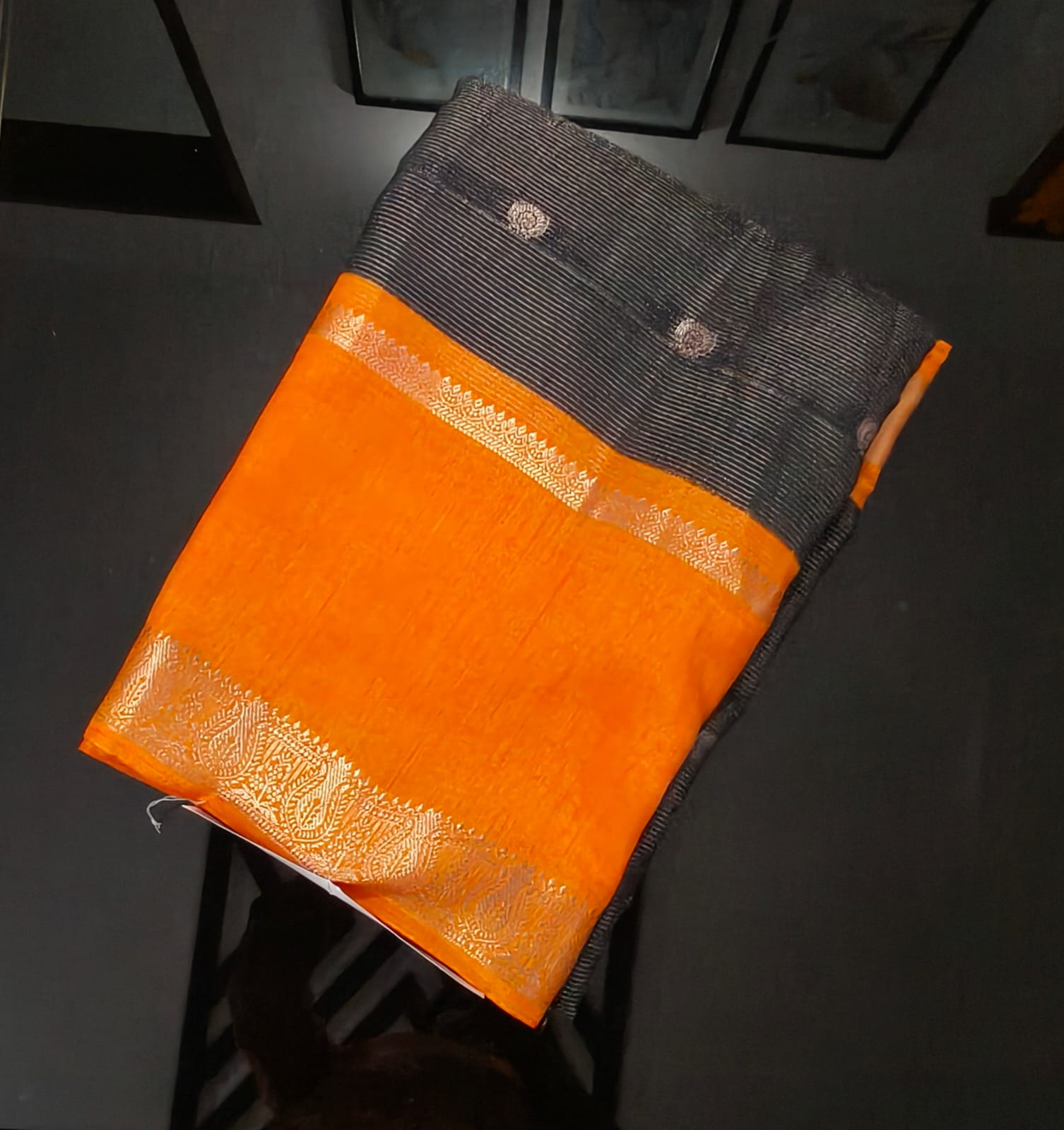 Black and Orange Paper Silk