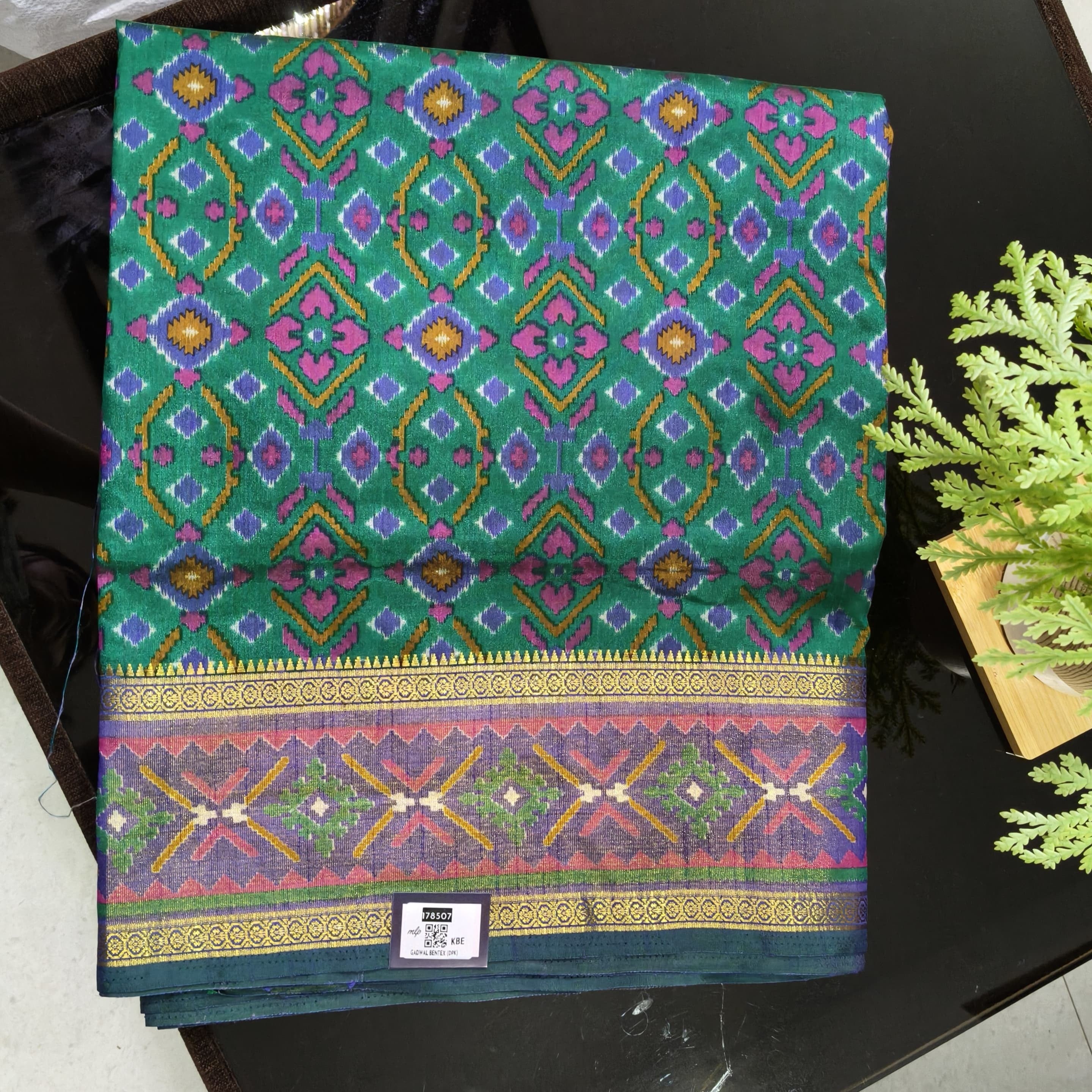Emerald Green Pochampally with Bentex Border