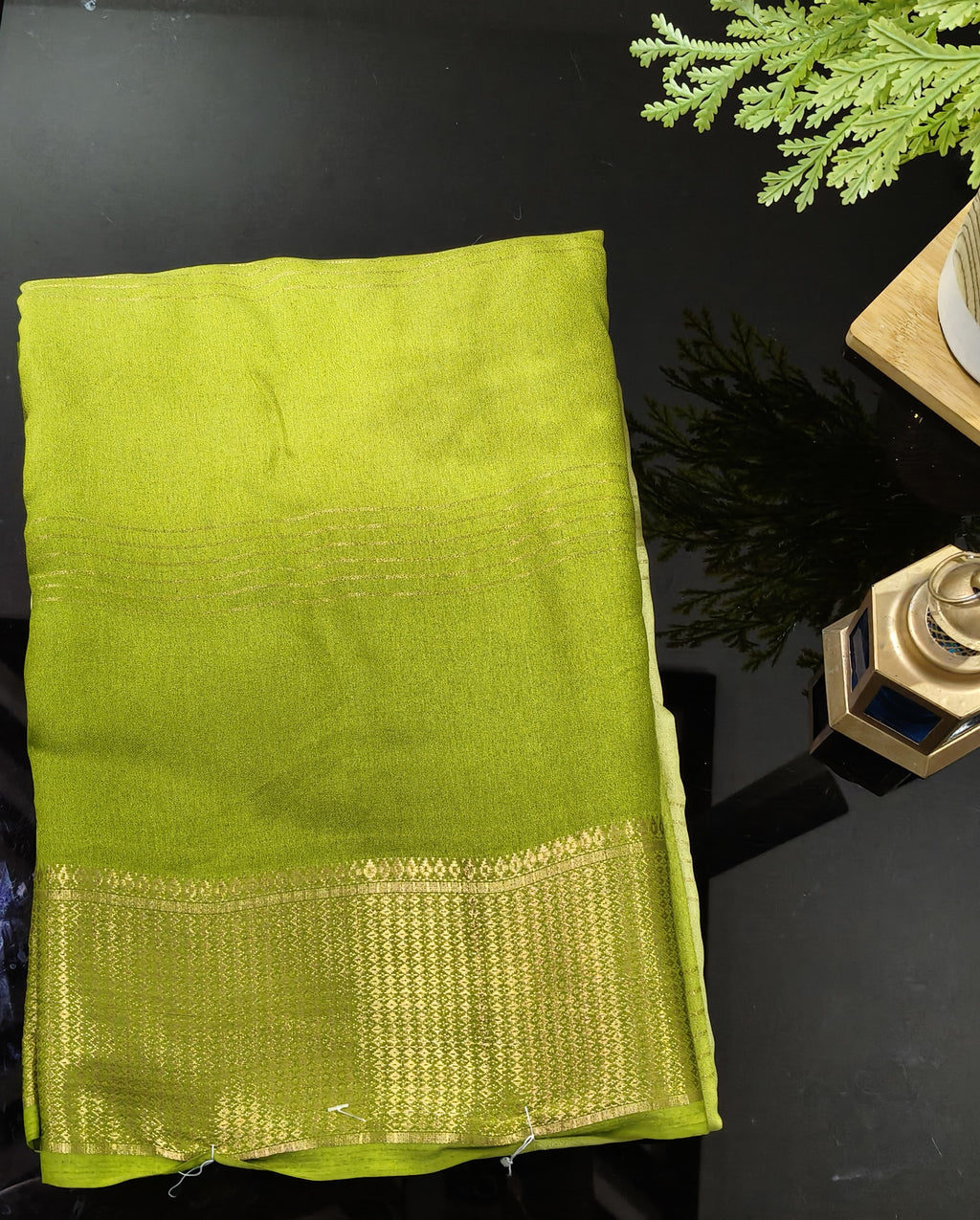 Lime Green Mysore silk