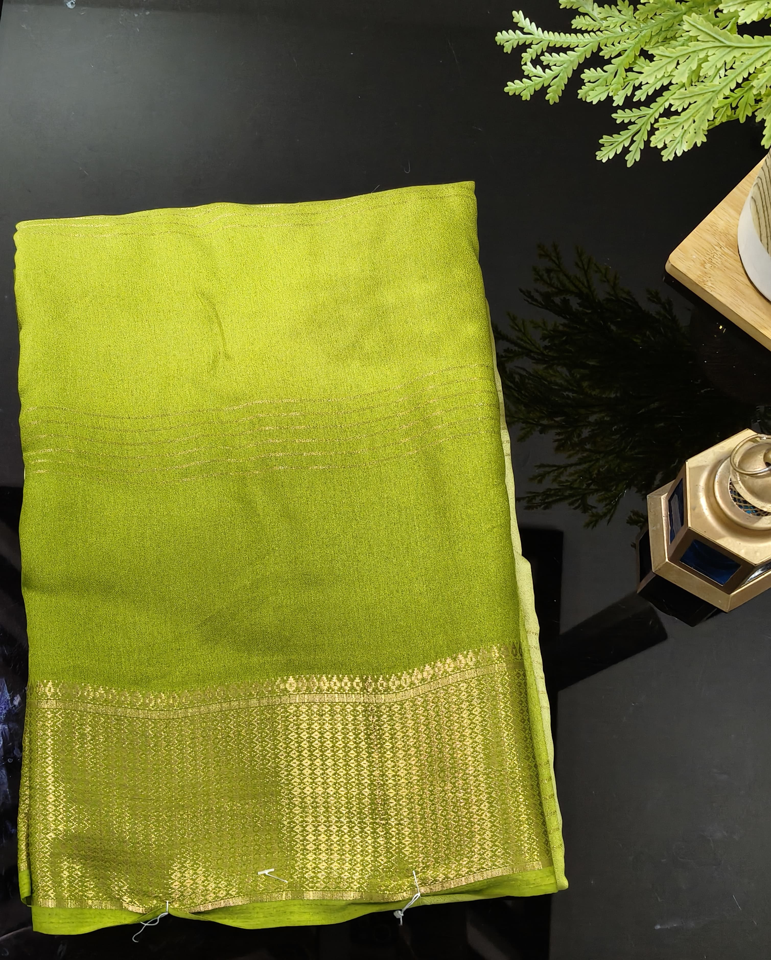 Lime Green Mysore silk