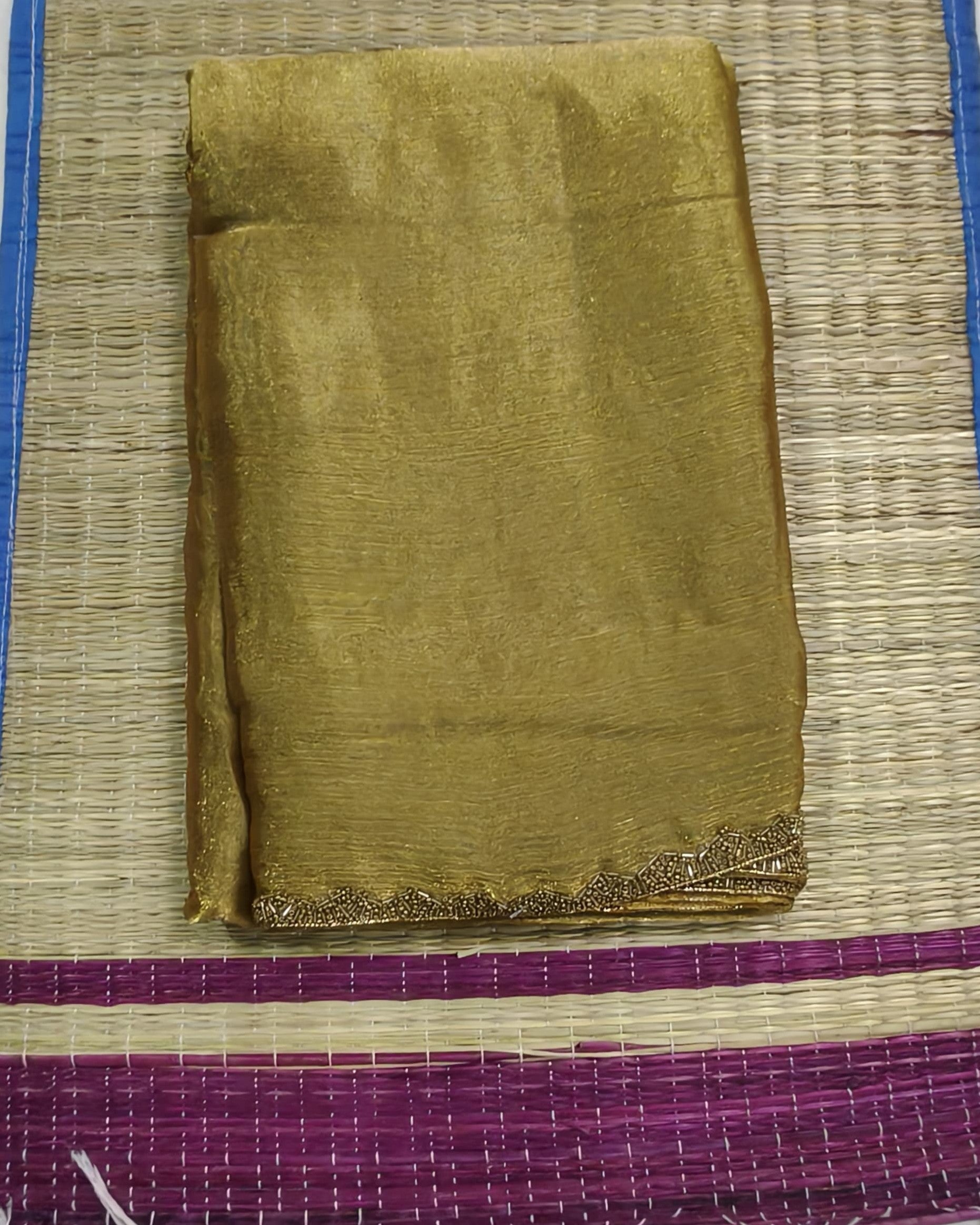 Gold Anarkali Tissue