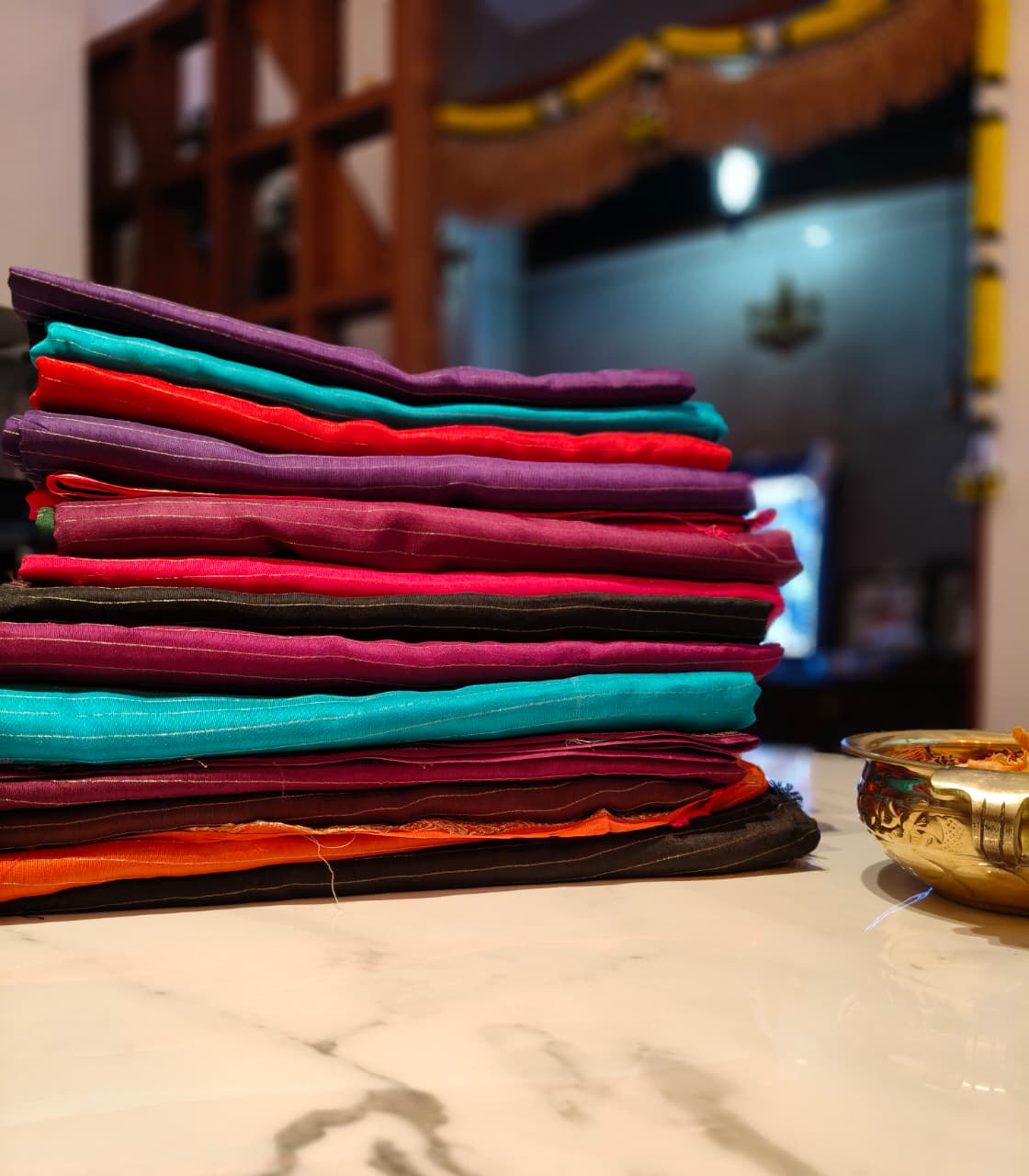 Purple with Pink Georgette Zari