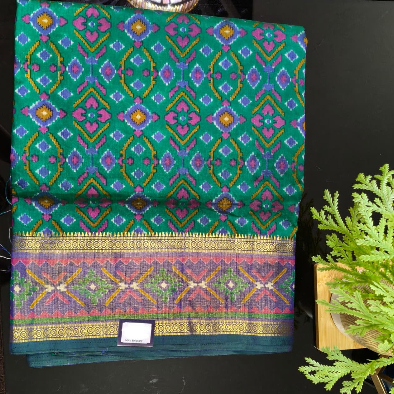 Emerald Green Pochampally with Bentex Border