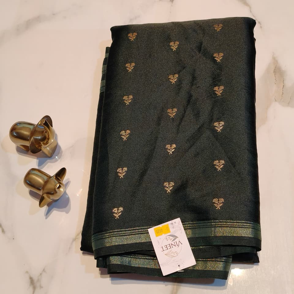 Jet Black Fancy Saree