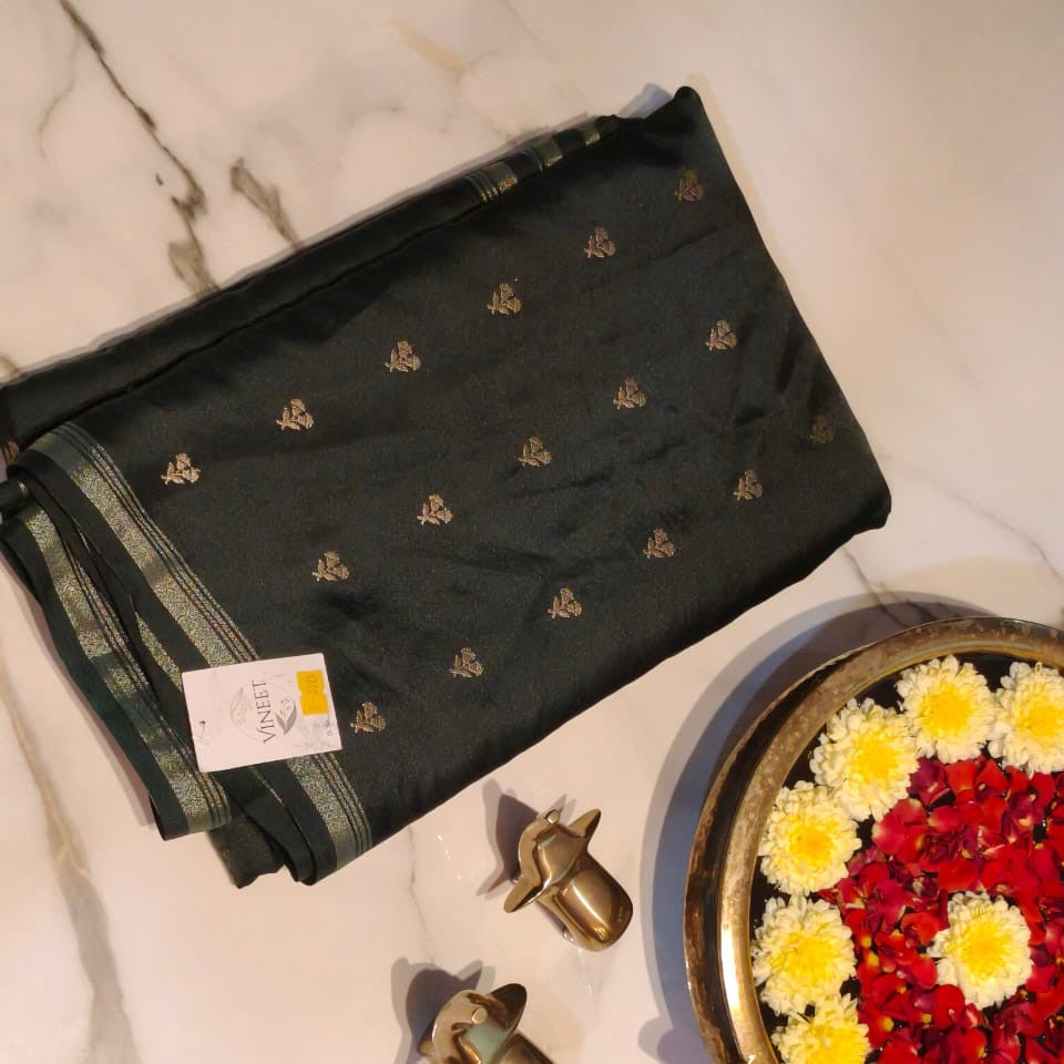 Jet Black Fancy Saree