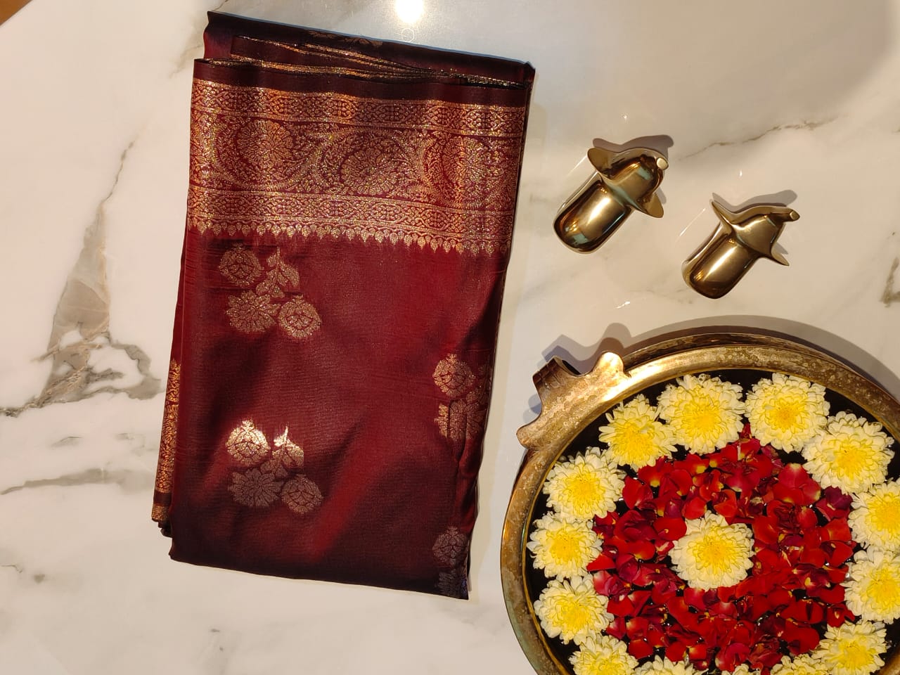 Maroon Semi Kanchivaram