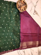 Wine with Green Georgette Zari