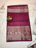 Wine with Green Georgette Zari