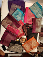 Brown with Green Georgette Zari