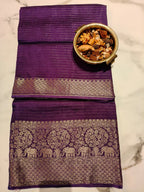 Purple with Pink Georgette Zari