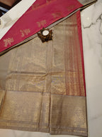 Kanchivaram Pink with Golden Grey