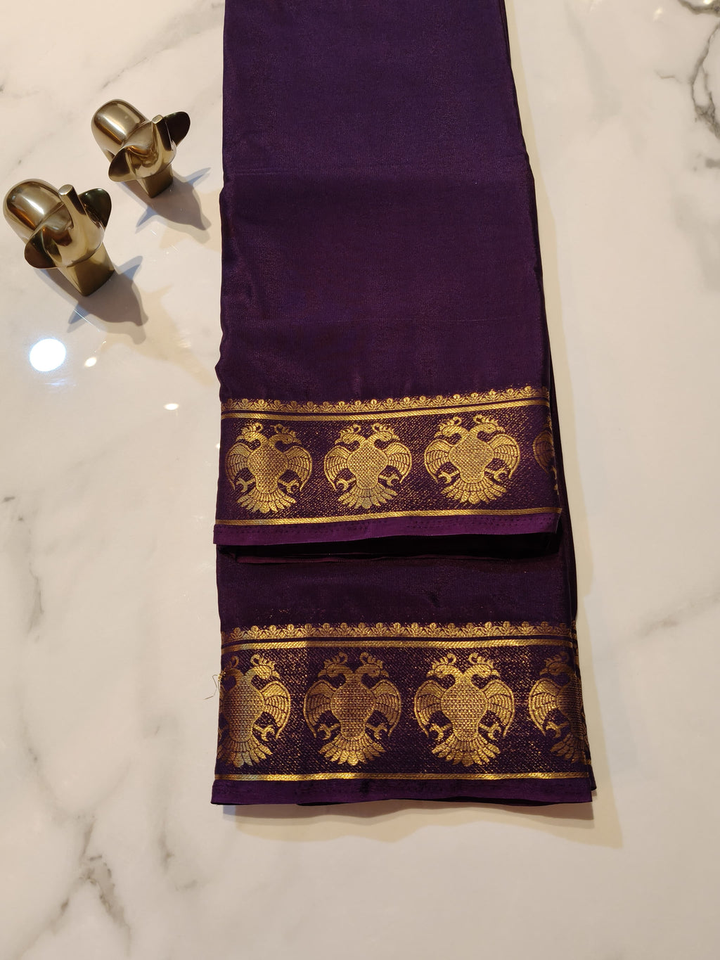 Violet Crepe Mysore Silk