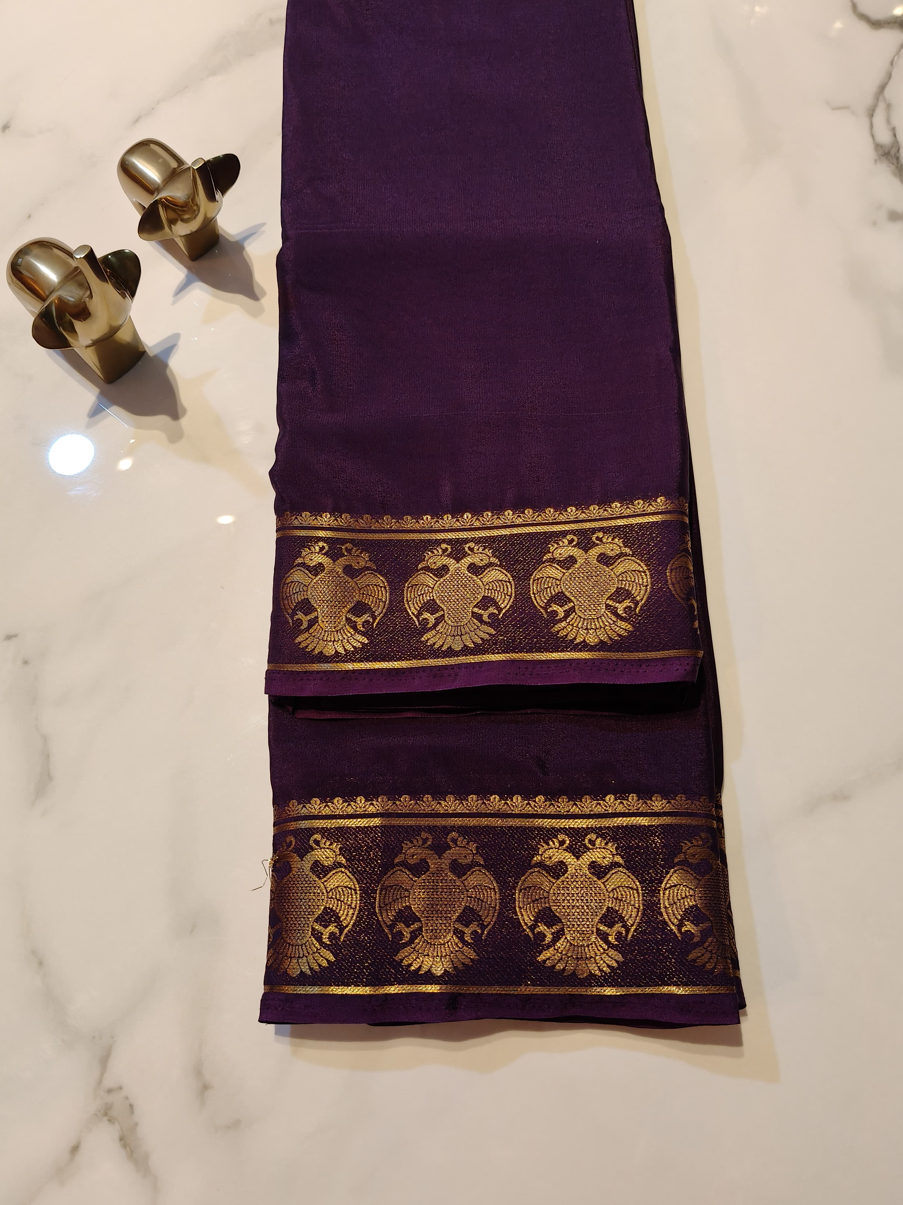 Violet Crepe Mysore Silk