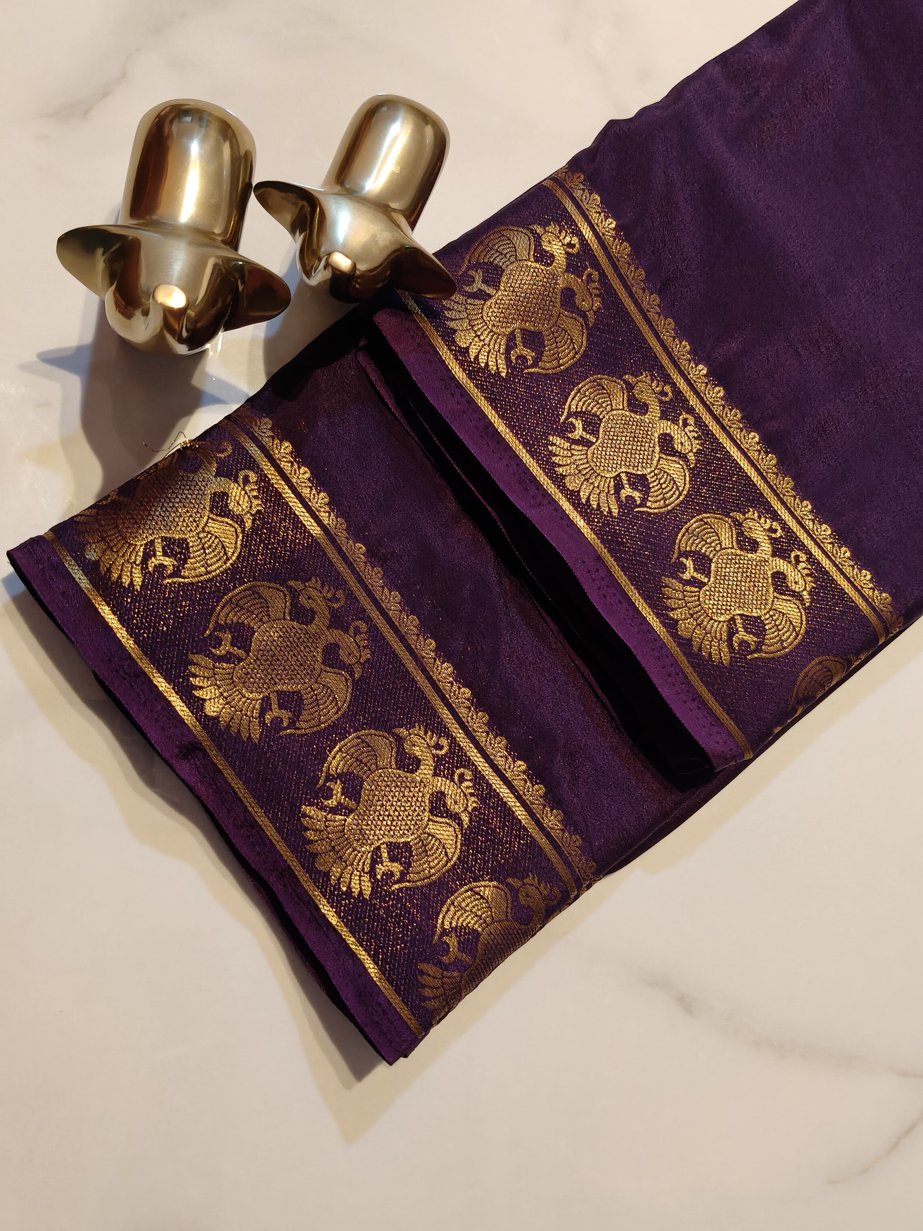 Violet Crepe Mysore Silk