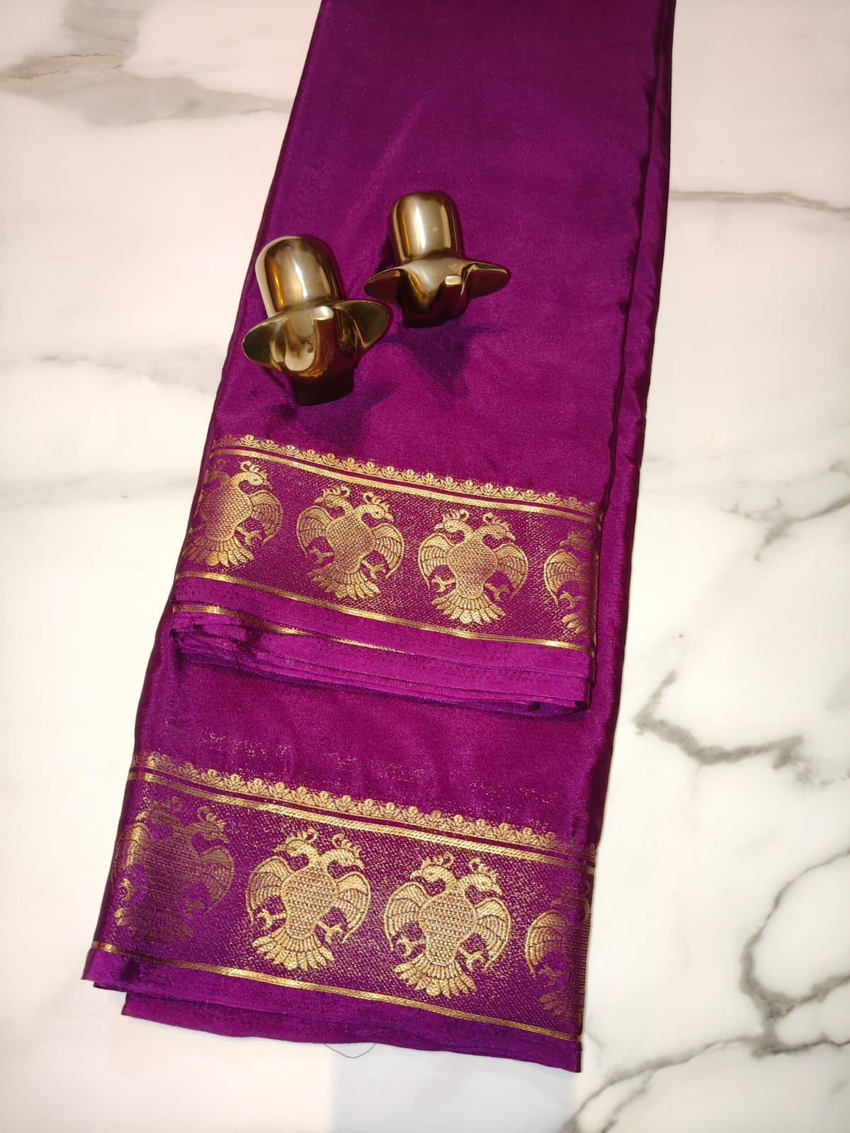 Purple Crepe Mysore Silk