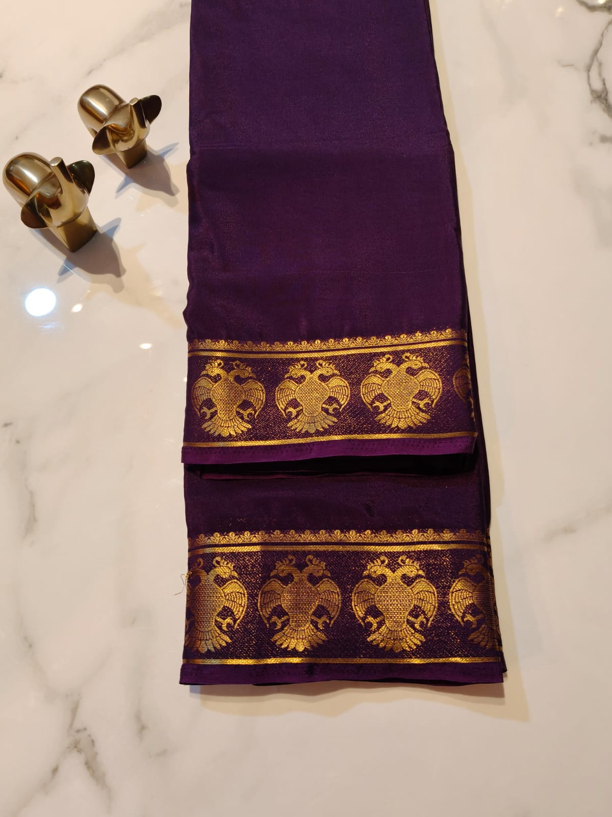 Violet Crepe Mysore Silk