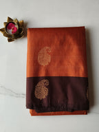 Soft Silk Rust Orange with Chocolate Brown
