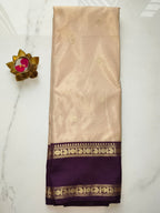 Kanchivaram Beige with Indigo