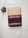 Kanchivaram Beige with Indigo