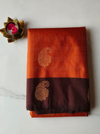 Soft Silk Rust Orange with Chocolate Brown