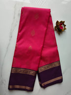 Kanchivaram Checks Pink with Purple