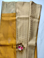 Soft Silk Mustard Yellow with Olive Green
