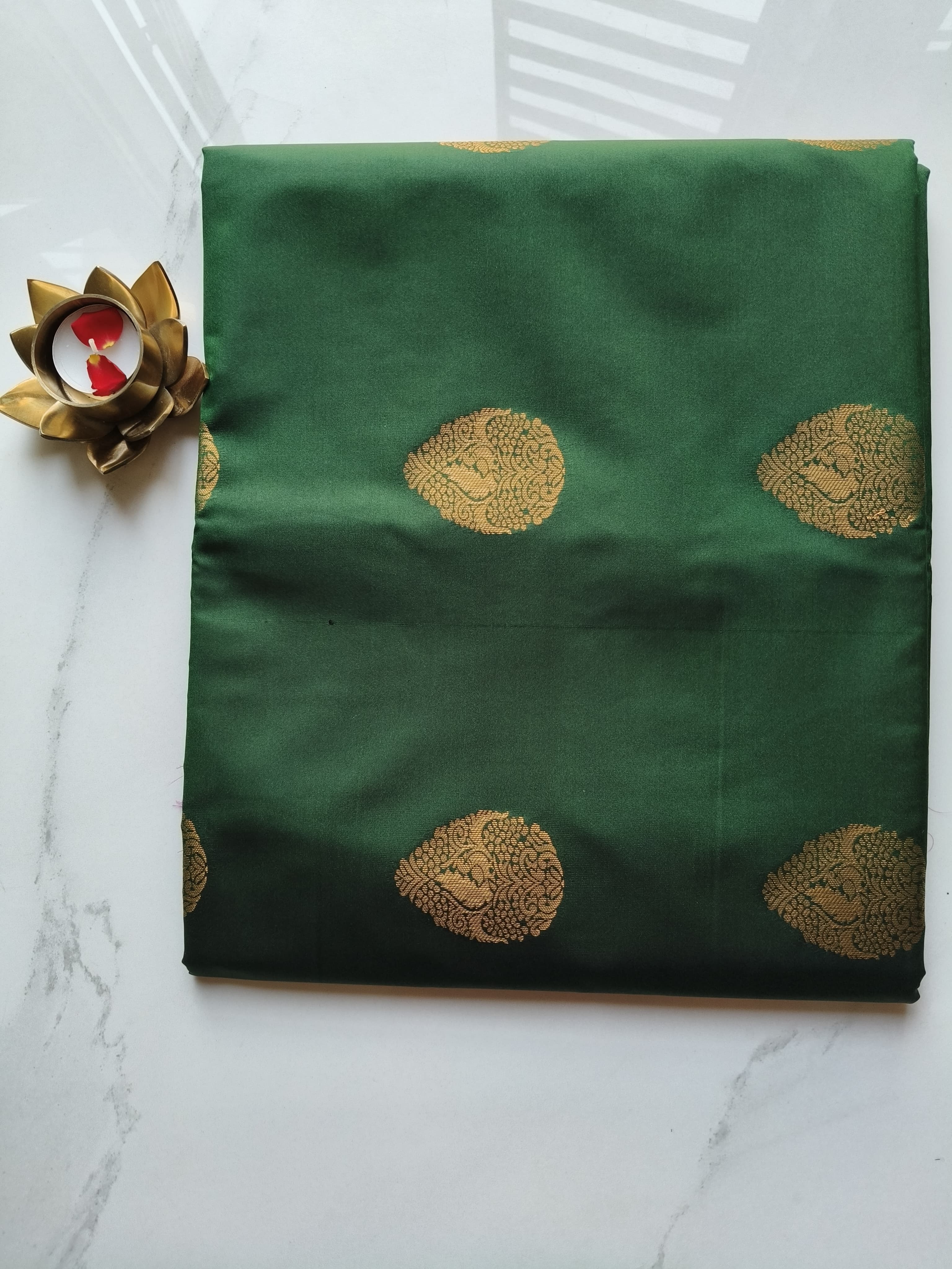 Soft Pattu Green with Magenta Pink