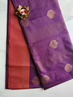 Soft Pattu Purple with Rust Orange
