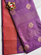 Soft Pattu Purple with Rust Orange