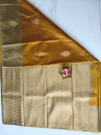 Soft Silk Mustard Yellow with Olive Green