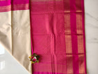 Kanchivaram Beige with Pink