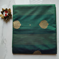 Soft Pattu Dark Green with Cherry Red