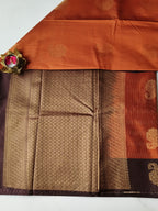 Soft Silk Rust Orange with Chocolate Brown