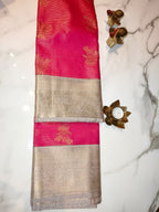 Kanchivaram Pink with Golden Grey