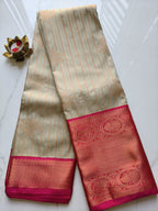 Kanchivaram Mint Green with Pink