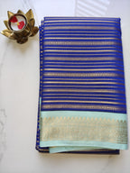 Kanchivaram Pattu Royal Blue with Aqua Blue