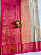 Kanchivaram Mint Green with Pink
