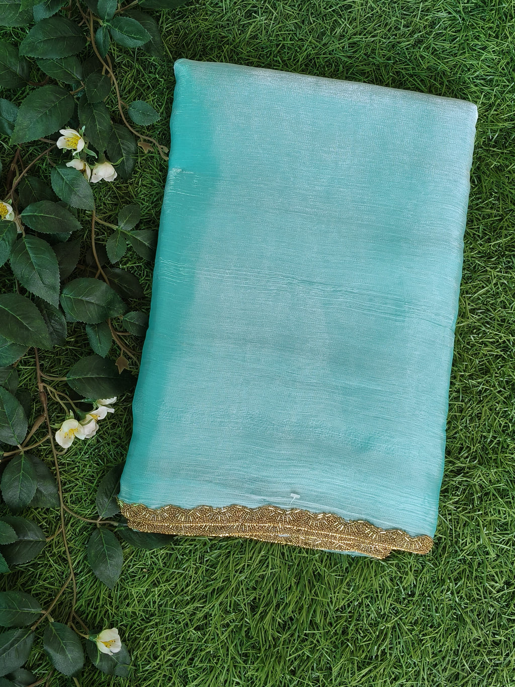 Sky Blue Anarkali Tissue