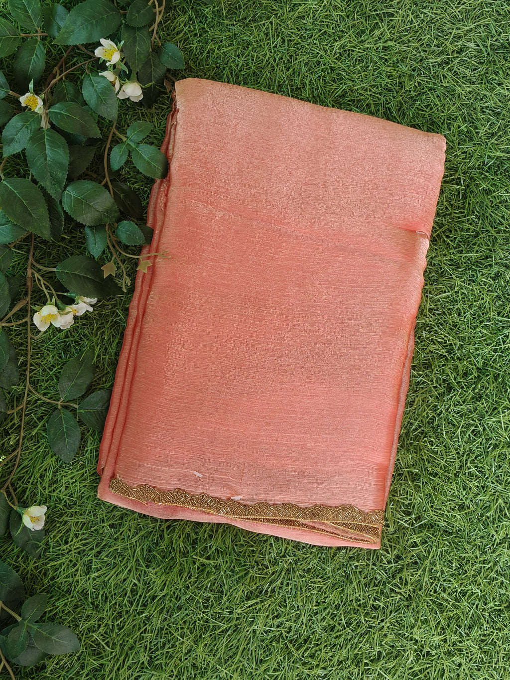 Peach Anarkali Tissue