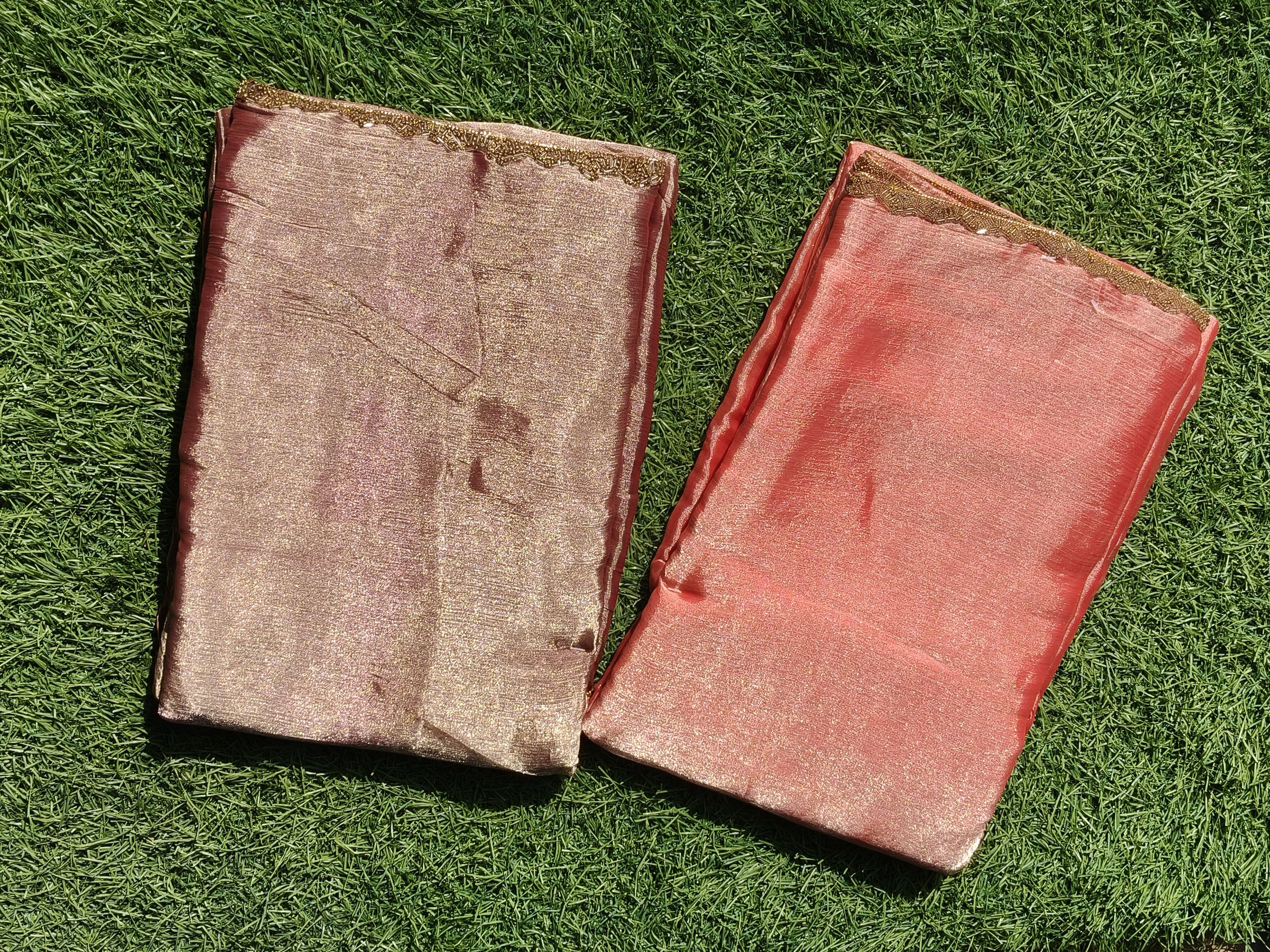 Peach Anarkali Tissue