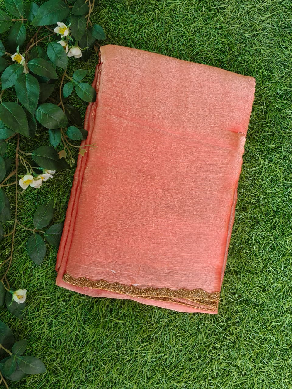 Peach Anarkali Tissue