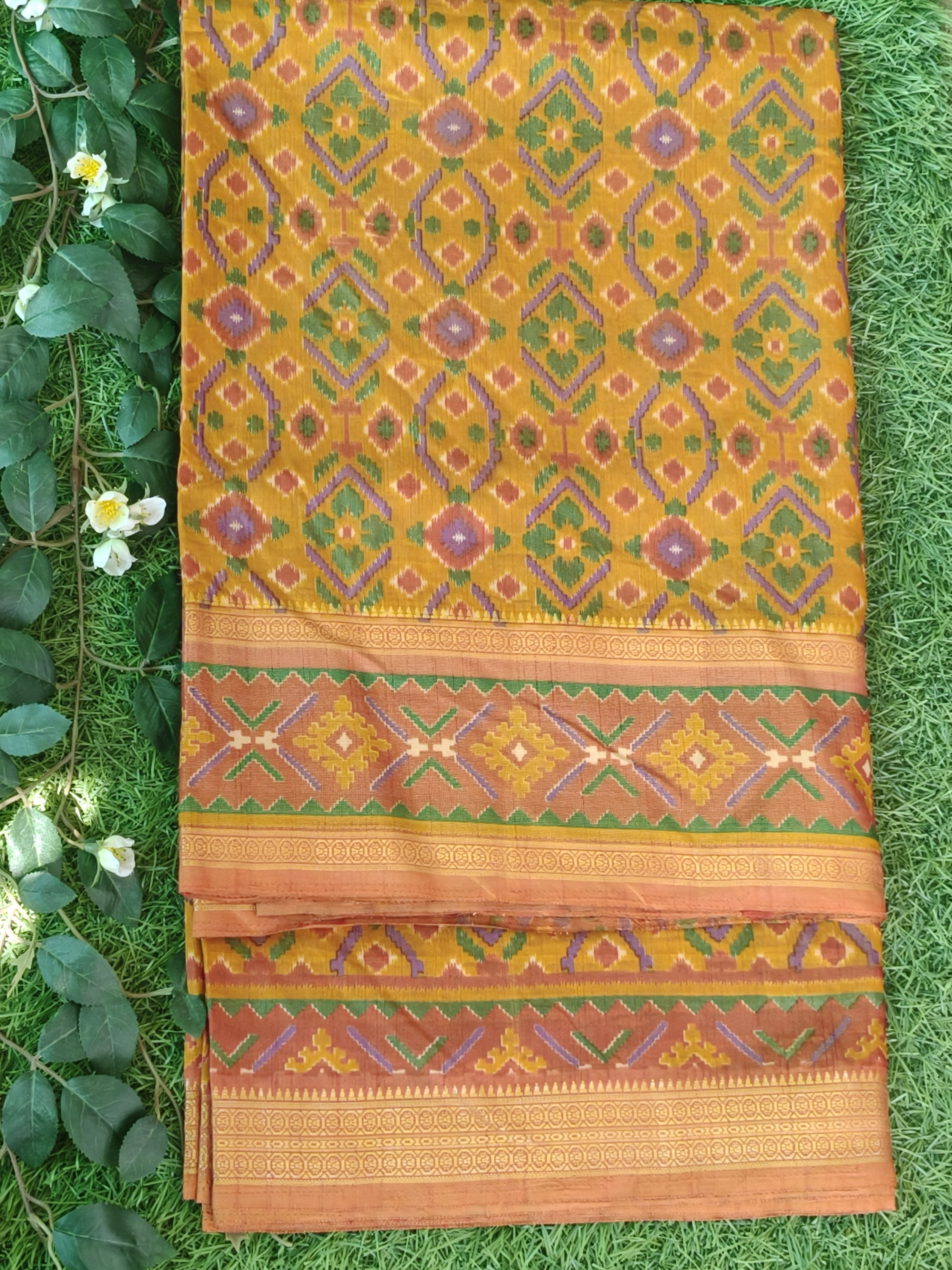 Mustard Yellow Pochampally with Bentex Border