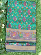 Green Pochampally with Elephant motif and Bentex Border