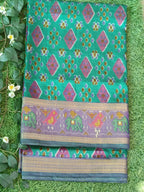 Green Pochampally with Elephant motif and Bentex Border
