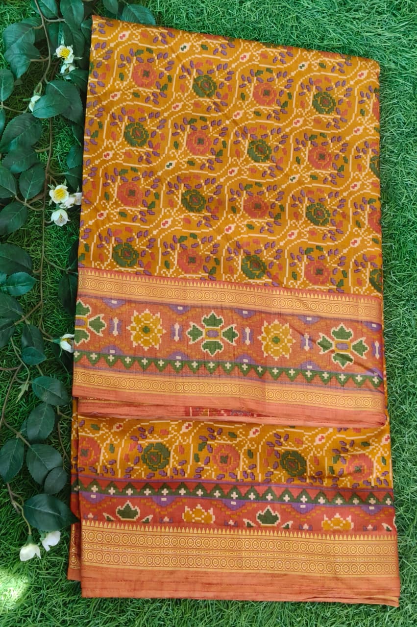 Golden Yellow Pochampally with Bentex Border