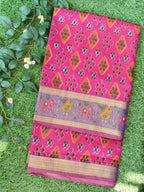 Pink Pochampally with Elephant motif and Bentex Border