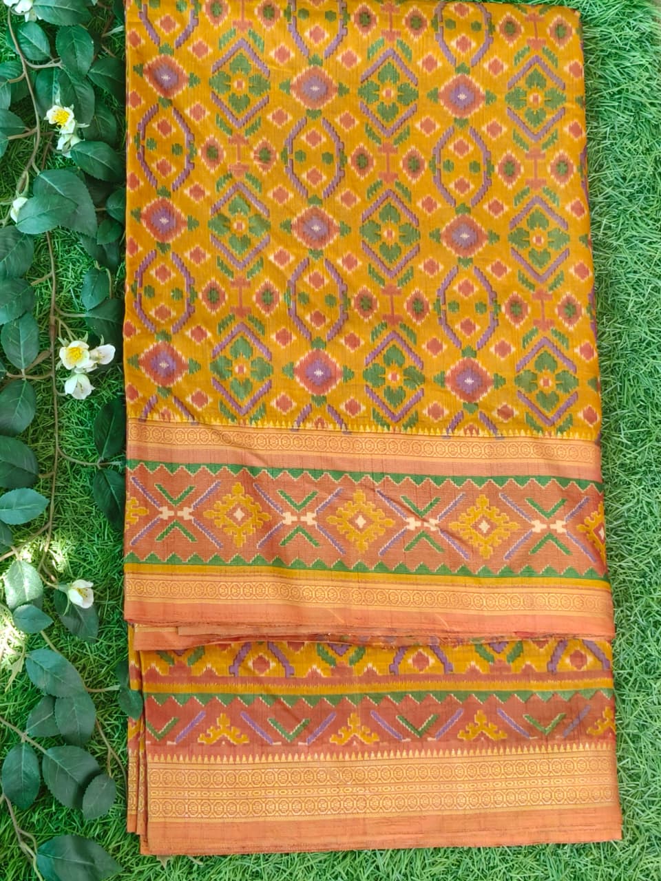Mustard Yellow Pochampally with Bentex Border